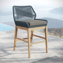 Load image into Gallery viewer, Wellspring Outdoor Patio Teak and Rope Counter Stool by Modway