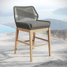 Load image into Gallery viewer, Wellspring Outdoor Patio Teak and Rope Counter Stool by Modway