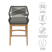 Load image into Gallery viewer, Wellspring Outdoor Patio Teak and Rope Counter Stool by Modway