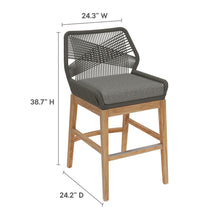 Load image into Gallery viewer, Wellspring Outdoor Patio Teak and Rope Counter Stool by Modway