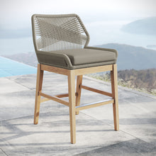 Load image into Gallery viewer, Wellspring Outdoor Patio Teak and Rope Counter Stool by Modway