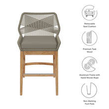 Load image into Gallery viewer, Wellspring Outdoor Patio Teak and Rope Counter Stool by Modway