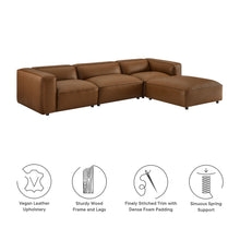 Load image into Gallery viewer, Auren 4-Piece Vegan Leather Modular Sofa Set by Modway