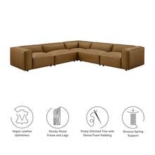 Load image into Gallery viewer, Auren 5-Piece Upholstered Vegan Leather Modular L-Shaped Sofa by Modway
