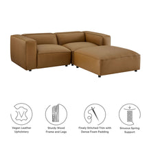 Load image into Gallery viewer, Auren 3-Piece Upholstered Vegan Leather Modular Loveseat with Ottoman by Modway