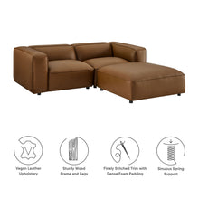 Load image into Gallery viewer, Auren 3-Piece Upholstered Vegan Leather Modular Loveseat with Ottoman by Modway