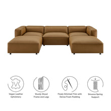 Load image into Gallery viewer, Auren 5-Piece Upholstered Vegan Leather Modular U-Shaped Sofa by Modway