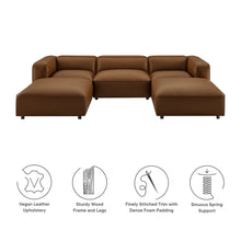 Load image into Gallery viewer, Auren 5-Piece Upholstered Vegan Leather Modular U-Shaped Sofa by Modway