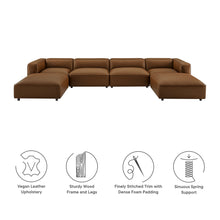 Load image into Gallery viewer, Auren 6-Piece Upholstered Vegan Leather Modular Sofa by Modway