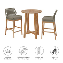 Load image into Gallery viewer, Wellspring 3-Piece Outdoor Patio Teak Wood Bar Set by Modway
