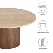 Load image into Gallery viewer, Kioni Round Travertine Coffee Table by Modway