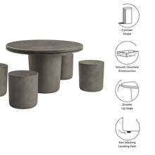 Load image into Gallery viewer, Brion Indoor - Outdoor Patio Concrete 5 Piece Dining Table Set by Modway