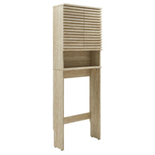Load image into Gallery viewer, Render Over the Toilet Faux Travertine Bathroom Storage Cabinet by Modway