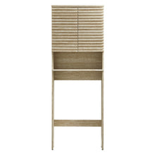 Load image into Gallery viewer, Render Over the Toilet Faux Travertine Bathroom Storage Cabinet by Modway