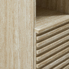 Load image into Gallery viewer, Render Tall Narrow Faux Travertine Linen Storage Cabinet by Modway