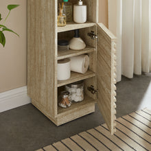 Load image into Gallery viewer, Render Tall Narrow Faux Travertine Linen Storage Cabinet by Modway