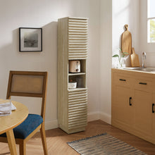 Load image into Gallery viewer, Render Tall Narrow Faux Travertine Linen Storage Cabinet by Modway