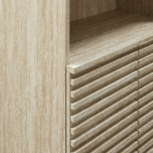 Load image into Gallery viewer, Render Tall Faux Travertine Linen Storage Cabinet by Modway