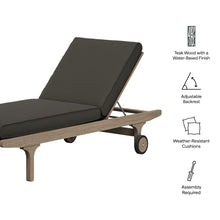 Load image into Gallery viewer, Saratoga Outdoor Patio Teak Chaise Lounge Chair by Modway