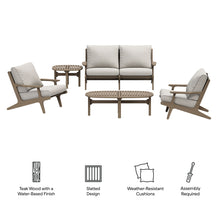 Load image into Gallery viewer, Saratoga 5-Piece Outdoor Patio Teak Wood Furniture Set by Modway
