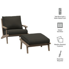 Load image into Gallery viewer, Saratoga Outdoor Patio Teak Wood Chair and Ottoman Set by Modway
