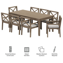 Load image into Gallery viewer, Northlake 9-Piece Outdoor Patio Teak Wood Dining Set by Modway