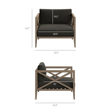 Load image into Gallery viewer, Northlake 3-Piece Outdoor Patio Teak Wood Furniture Set with Armchair and Side Table by Modway