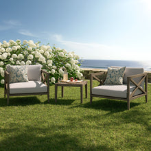 Load image into Gallery viewer, Northlake 3-Piece Outdoor Patio Teak Wood Furniture Set with Armchair and Side Table by Modway