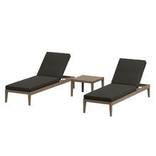 Load image into Gallery viewer, Northlake 3-Piece Outdoor Patio Teak Wood Furniture Set with Chaise Lounges and Side Table by Modway