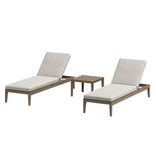 Load image into Gallery viewer, Northlake 3-Piece Outdoor Patio Teak Wood Furniture Set with Chaise Lounges and Side Table by Modway