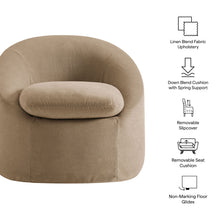 Load image into Gallery viewer, Sadie Slipcovered Linen-Blend Round Accent Chair by Modway