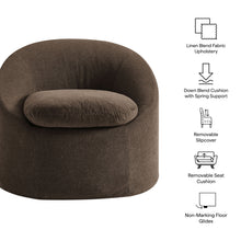 Load image into Gallery viewer, Sadie Slipcovered Linen-Blend Round Accent Chair by Modway