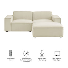Load image into Gallery viewer, Restore 3-Piece Performance Fabric Upholstered Modular Loveseat with Ottoman by Modway