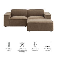 Load image into Gallery viewer, Restore 3-Piece Performance Fabric Upholstered Modular Loveseat with Ottoman by Modway