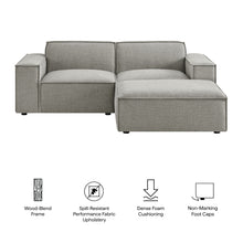 Load image into Gallery viewer, Restore 3-Piece Performance Fabric Upholstered Modular Loveseat with Ottoman by Modway
