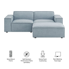 Load image into Gallery viewer, Restore 3-Piece Performance Fabric Upholstered Modular Loveseat with Ottoman by Modway
