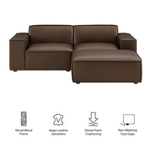 Load image into Gallery viewer, Restore 3-Piece Vegan Leather Modular Loveseat with Ottoman by Modway