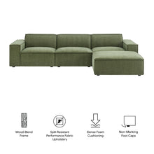 Load image into Gallery viewer, Restore 4-Piece Performance Fabric Upholstered Modular Sofa Set with Ottoman by Modway