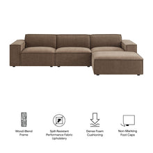Load image into Gallery viewer, Restore 4-Piece Performance Fabric Upholstered Modular Sofa Set with Ottoman by Modway