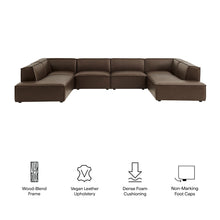 Load image into Gallery viewer, Restore 6-Piece Vegan Leather U-Shaped Armless Sectional Sofa by Modway