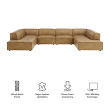 Load image into Gallery viewer, Restore 6-Piece Vegan Leather U-Shaped Armless Sectional Sofa by Modway