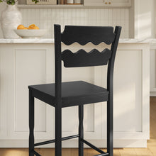 Load image into Gallery viewer, Jax Oak Wood Bar Stool With Wavy Razor Back by Modway