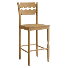 Load image into Gallery viewer, Jax Oak Wood Bar Stool With Wavy Razor Back by Modway