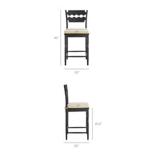 Load image into Gallery viewer, Jax Oak Wood Counter Stool With Wavy Razor Back and Cushion by Modway