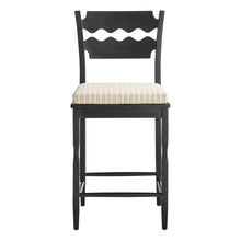 Load image into Gallery viewer, Jax Oak Wood Counter Stool With Wavy Razor Back and Cushion by Modway