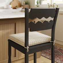Load image into Gallery viewer, Jax Oak Wood Counter Stool With Wavy Razor Back and Cushion by Modway