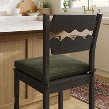 Load image into Gallery viewer, Jax Oak Wood Counter Stool With Wavy Razor Back and Cushion by Modway