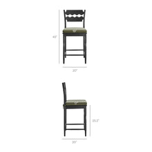 Load image into Gallery viewer, Jax Oak Wood Counter Stool With Wavy Razor Back and Cushion by Modway