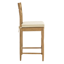 Load image into Gallery viewer, Jax Oak Wood Counter Stool With Wavy Razor Back and Cushion by Modway