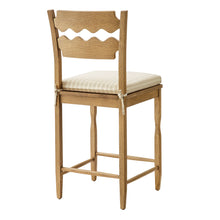 Load image into Gallery viewer, Jax Oak Wood Counter Stool With Wavy Razor Back and Cushion by Modway